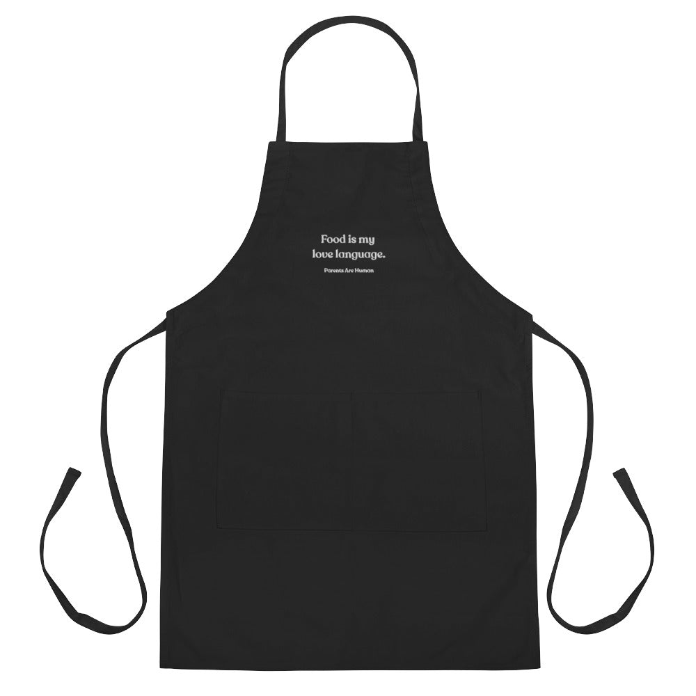Embroidered Apron (Food is my love language.)